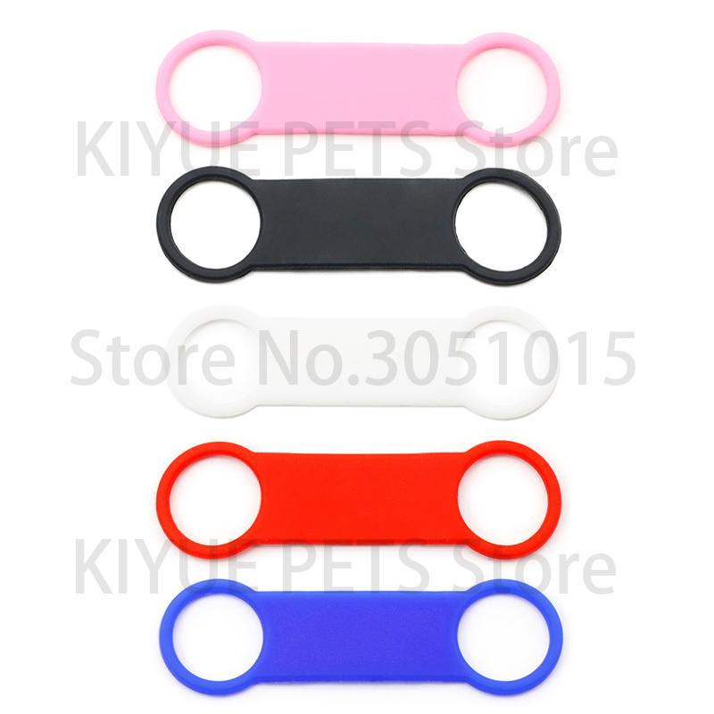 Wholesale 20PCS Pet Identity Silicone Blank Dog Accessories Matching Collar Anti-loss Nameplate Cat Stretch Rubber 3