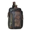 Bărbați din piele naturală de lux Design casual Vintage mic cu cârlig Bum Bag Pachet cu centură în talie Husă pentru telefon de 7 inchi