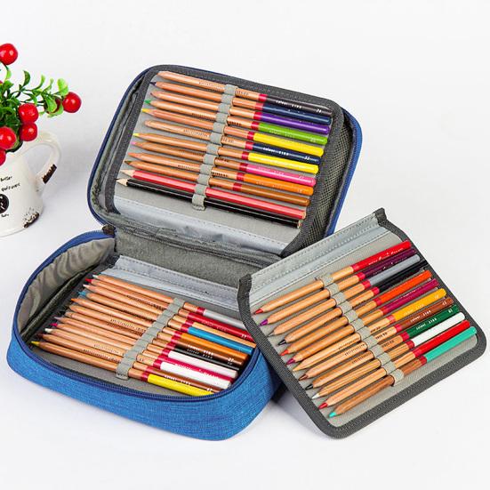 72-Slot Sketch Pencil Case 3-Layer Oxford Storage Pouch for Coloring Pens And Art Supplies Portable Stationery Organizer for Students Artists