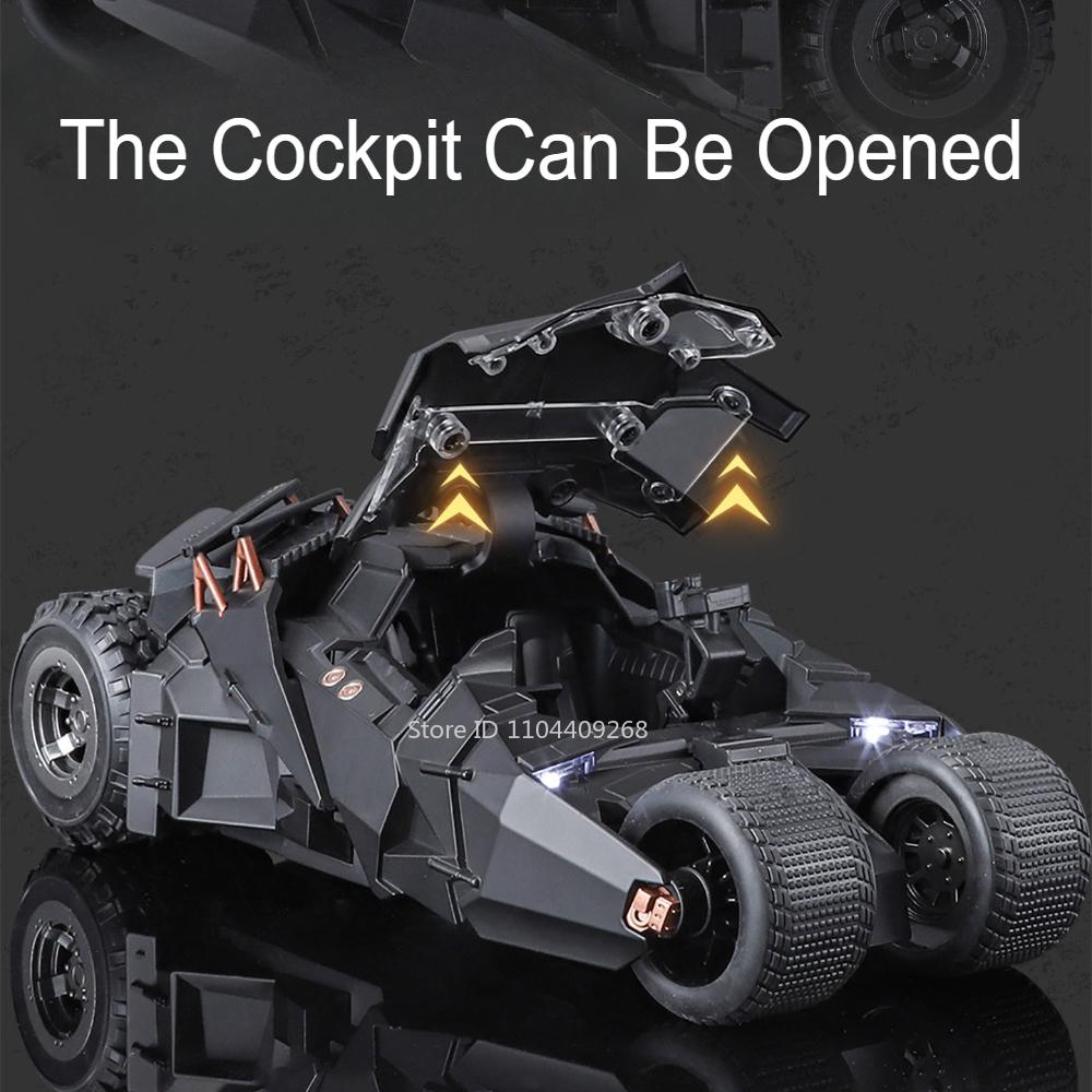 1:24 Batmobile Bolide Car Model Toy Doors Opened Shock Absorption Spray Sports Cars Models Sound Light Toys Gifts for Boys