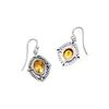 Handmade 925 Sterling Silver Citrine Drop Earrings – Natural Yellow Gemstone Ornate Vintage Dangle Jewelry for Women