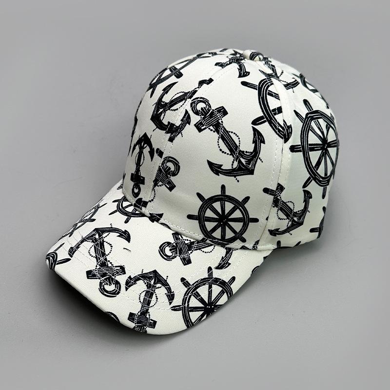 Graffiti Print Letters Anchor Skull Pattern Baseball Cap Men And Women Sunshade Street Versatile