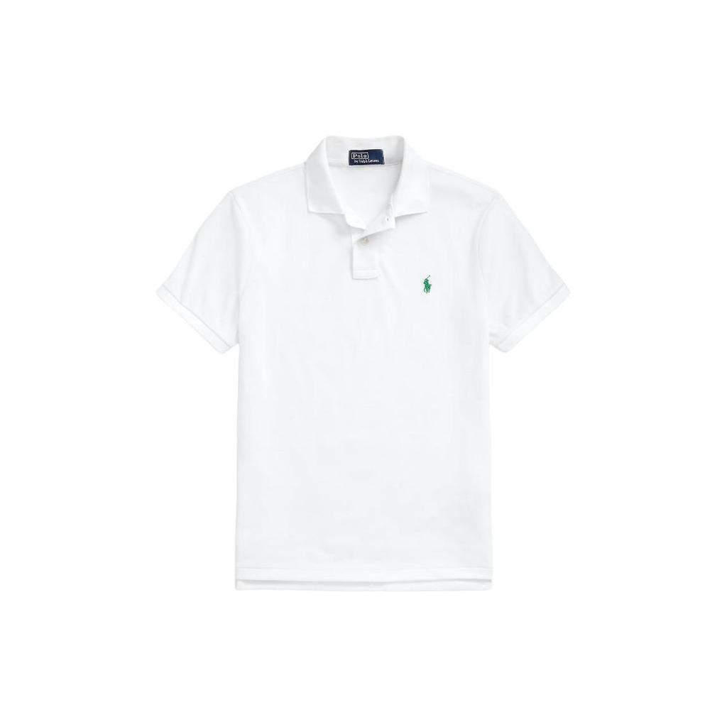 Polo Ralph Lauren Solid Color Logo Embroidered Pullover Casual Short Sleeve Polo Shirt Men tops White 710680784-184