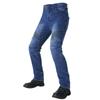Motorcycle Racing Straight-Leg Jeans with Knee Pads