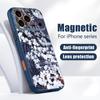 Retro Floral Pattern Case For iPhone 17 Pro Max Magnetic For Magsafe Hybrid Slim Matte Cover For iPhone 16 15 14 13 Pro Max
