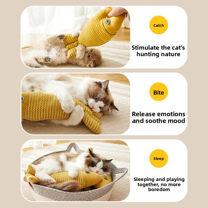 Cat Toys for Self-entertainment and Boredom, Catnip Simulation Fish, Little Cat Teeth Grinding and Cleaning, Cat Toys, Pet Cat Supplies