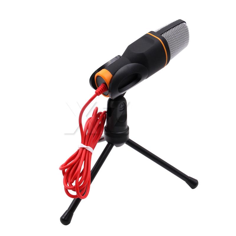3.5mm Audio Wired Stereo Condenser Microphone With Holder Stand Clip For PC Chatting Singing Karaoke LaptopGood product