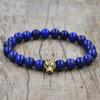 Herren Steinperlen Armband Leopard Anhänger Design Modisches Charm Natürliche Steinperlen Armband Geschenk