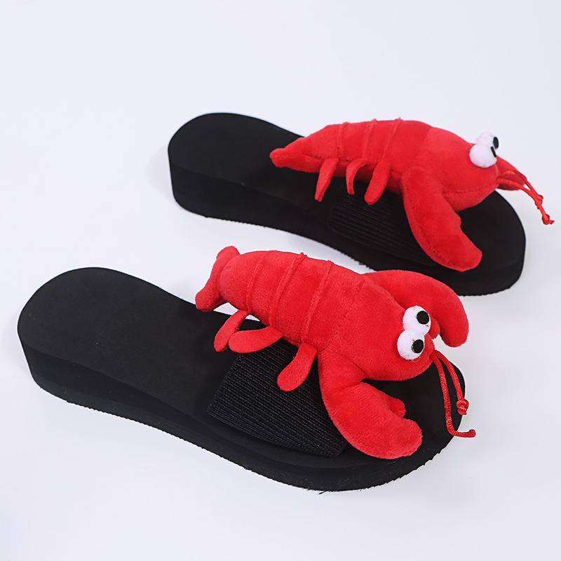 

Fashion Women s Slope Heel Sandals Summer New Round Head Open Toe Thick Soles Anti-slip Wear-resistant Slippers 42