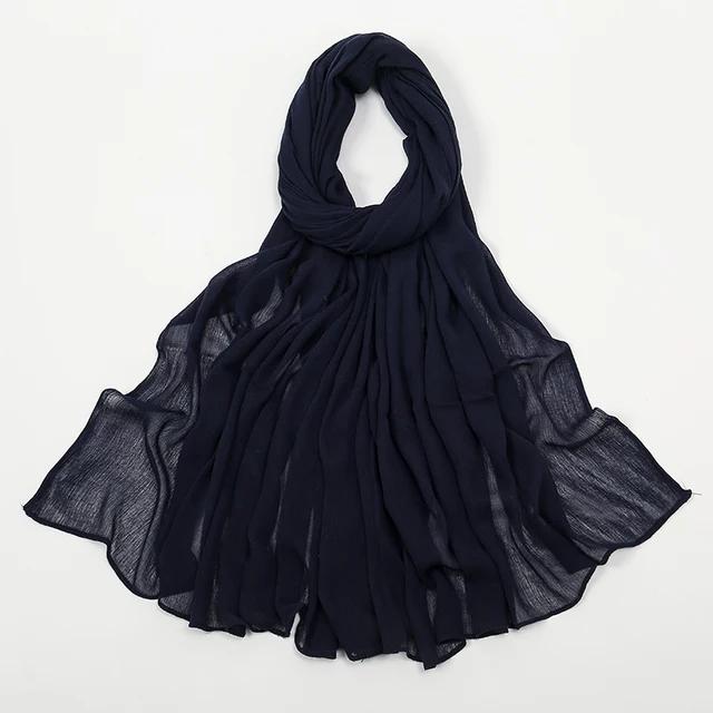 Rayon Crinkle Muslim Women Hijab Viscose Cotton Turbans For Woman Wrinkle Islamic Shawls And Wraps Ramadan Hijabs Scarf 180*70Cm