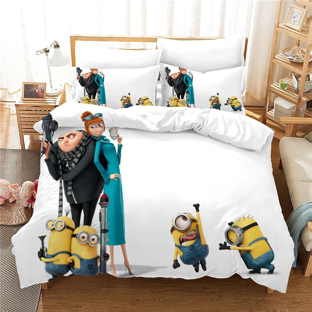 Despicable Me Gru Mark 3D Printed Duvet Case Pillowcase Bedding Set Twin Full Queen King Size for Bedroom Decor 135x200cm
