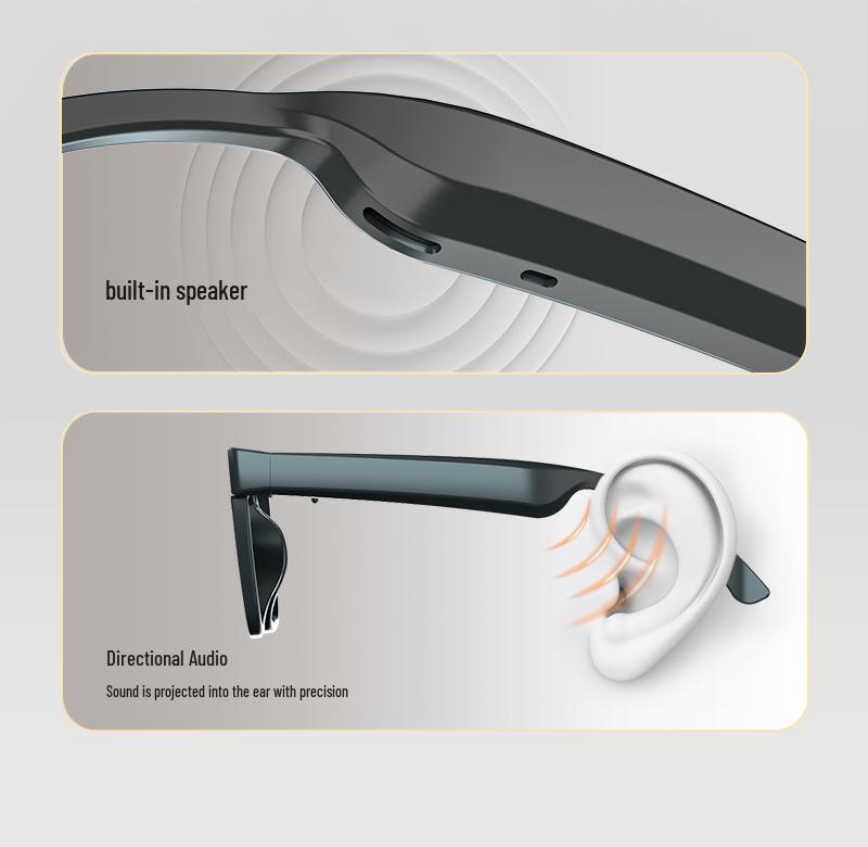 Ochelari Bluetooth Inteligenti AI: Căști wireless cu traducere în timp real în peste 100 de limbi, redare muzică și funcționalitate de apelare.