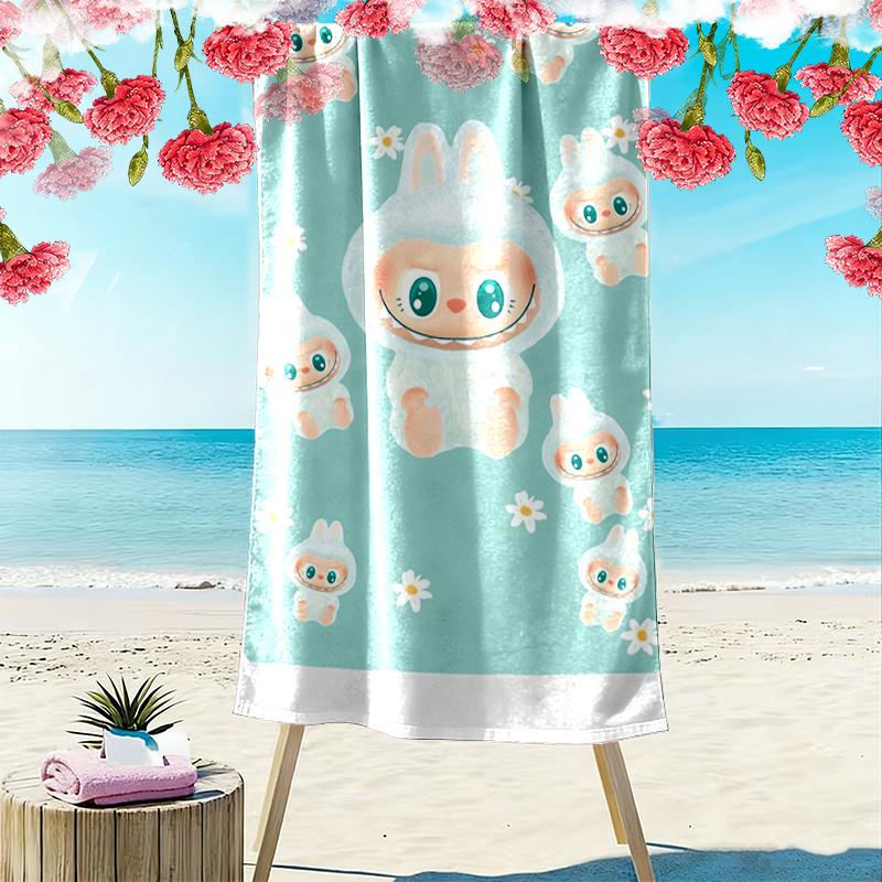 LABUBU Beach Towel, Multi-purpose Beach Towel Perfect for Camping and Beach Vacations