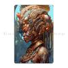 African Queen Metal Plaque Classic Retro Character Design Cinema Tin Sign Poster