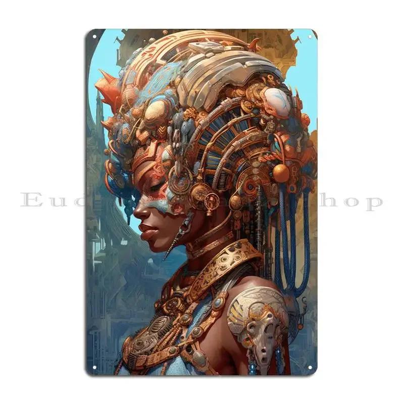 African Queen Metal Plaque Classic Retro Character Design Cinema Tin Sign Poster