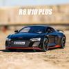 1:24 R8 V10 Plus Rs7 Car Model Diecast Alloy Toys 4 Doors Opened With Sound Light Pull Back Miniature Vehices Fashion Home Decor