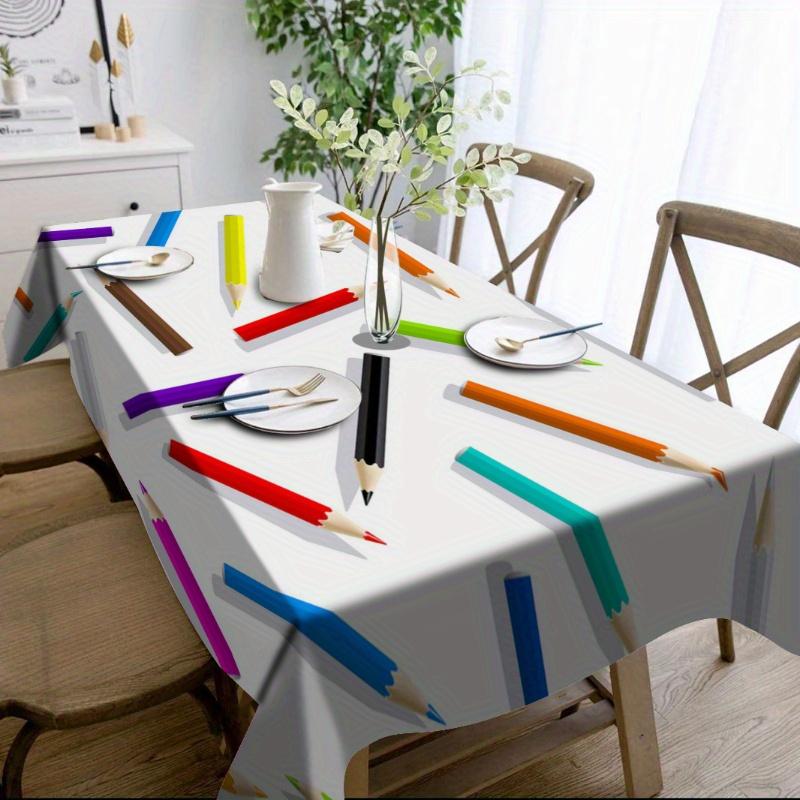 Back To School Rectangle Table Cloth for Table Home Dinner Reusable Tablecloth for Indoor Outdoor Student Party Tables Decor