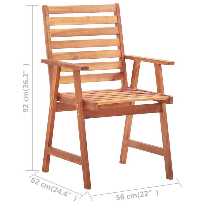 VidaXL Set of 3 Outdoor Dining Chairs with Cushions, Patio Seats, Dining Chairs, Garden Patio Furniture, 3064364