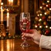 Bicchieri da Vino di Natale Schiaccianoci Calice da Champagne, 350ml Bicchieri con Gambo Decorati a Mano per le Feste e Articoli da Tavola Decorativi per Tavola Festiva e