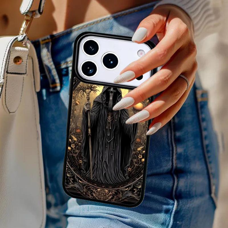 La Carte de Tarot de l'Ermite Faucheuse Étui de Téléphone Pour iPhone 17 Air 14 15 13 12 Max Coque Pour Apple 16e 11 Pro Max Plus Coque