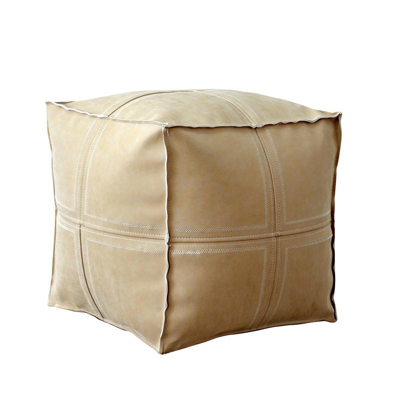 Podnóżek futon kwadratowy, haftowana skóra PU, poduszka marokańska, leniwe pokrowce na sofę, tatami, poduszka bez wypełnienia, bez rdzenia