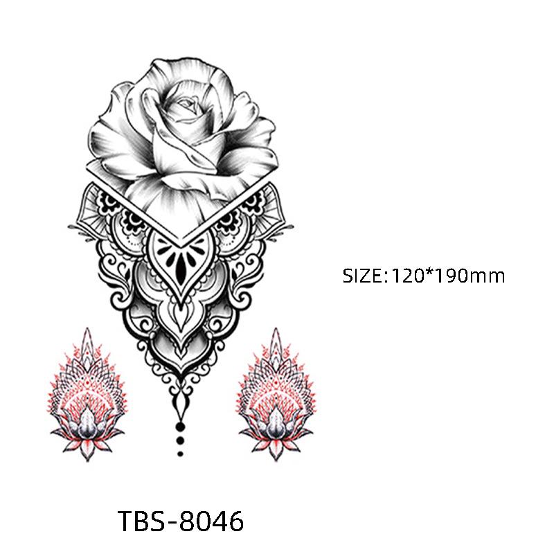 Waterproof Semi-Permanent Black & White Totem Flower Tattoo Stickers