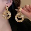 Large and Small Multi-layered Circle Silver Needle Earrings Fashion High-end Temperament Geometric Earrings for Women