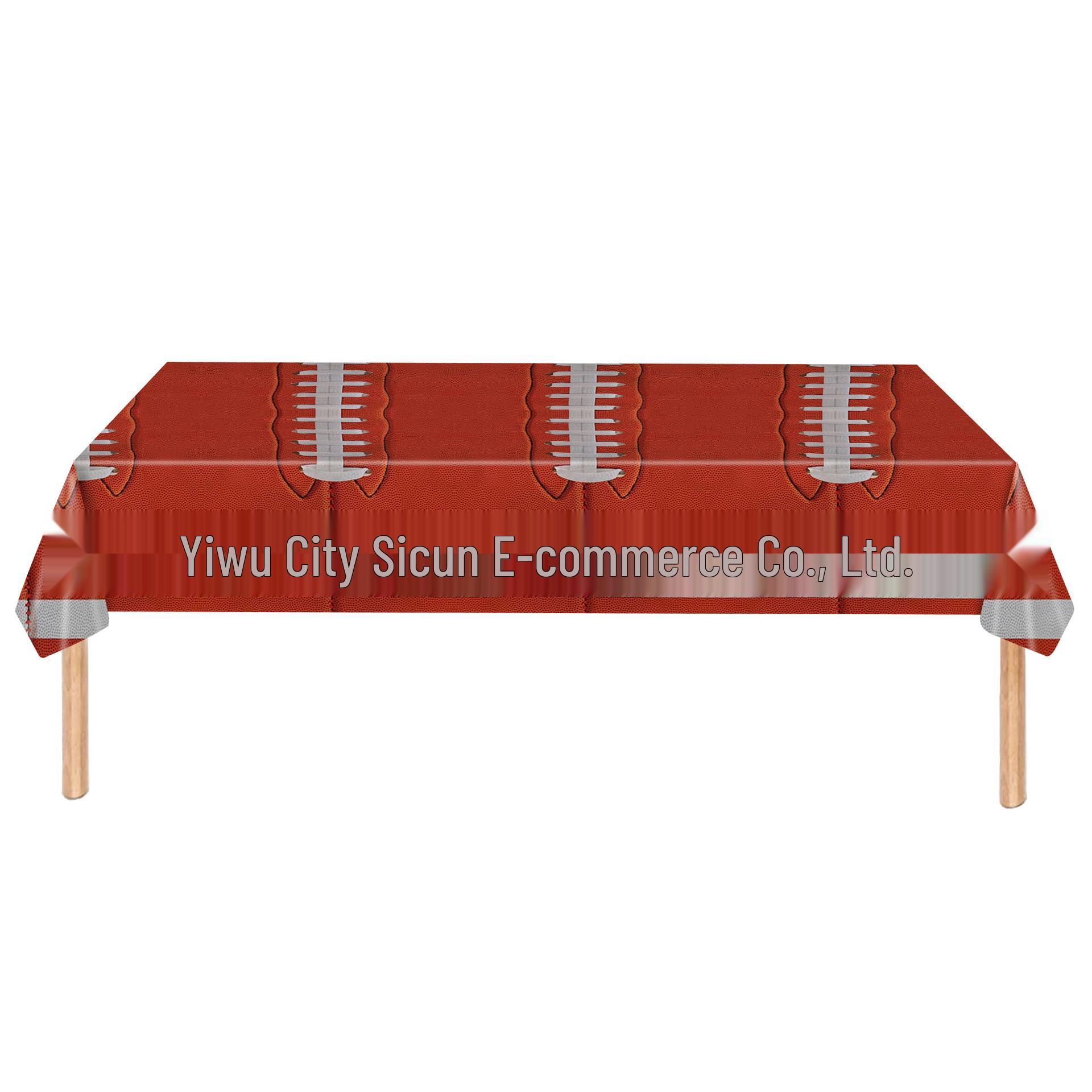 2024 Super Bowl Rugby-Themed Party Disposable Tablecloth