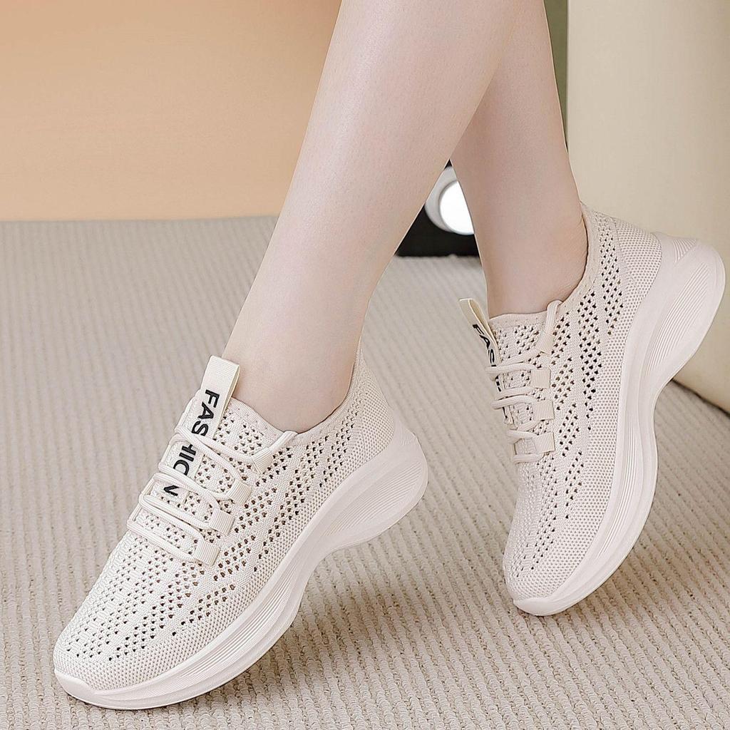 Women's 2025 Summer Flyknit Mesh Breathable Running Shoes - Casual Sports Sneakers