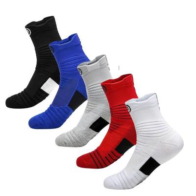 Elite Men's Mid-Calf Basketball Socks - Extra Thick Terry Bottom for Running and Sports