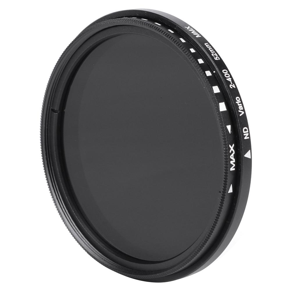 Junestar 52MM Neutral Density Lens ND Filter ND2‑ND400 Adjustable for SLR Mirrorless Camera Lens
