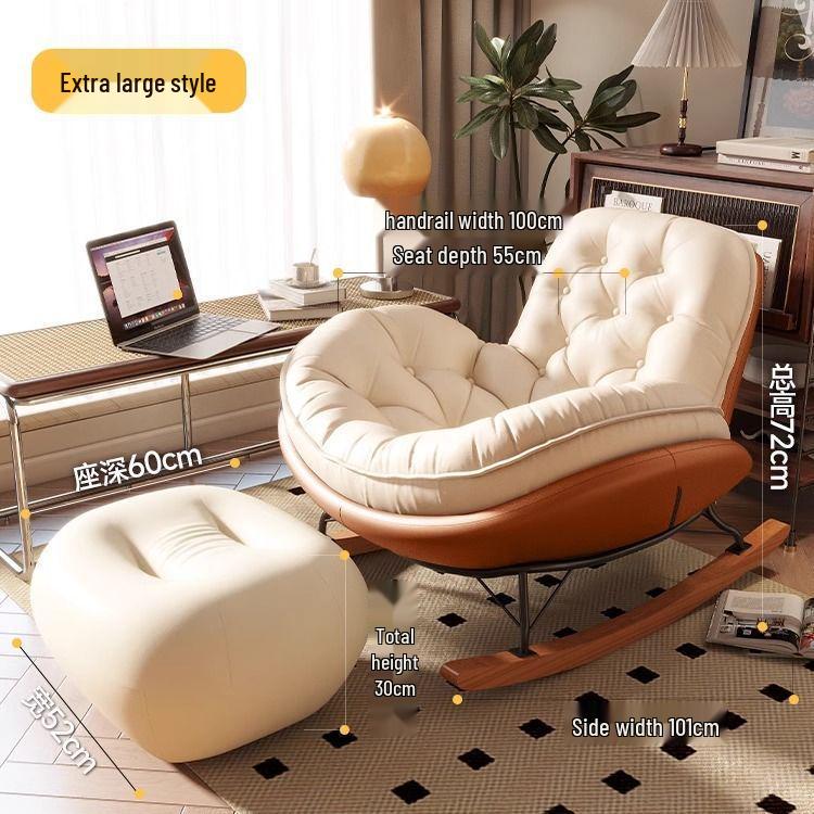 Penguin Luxury Balcony Recliner: Honeycomb Button Metal Rocking Chair