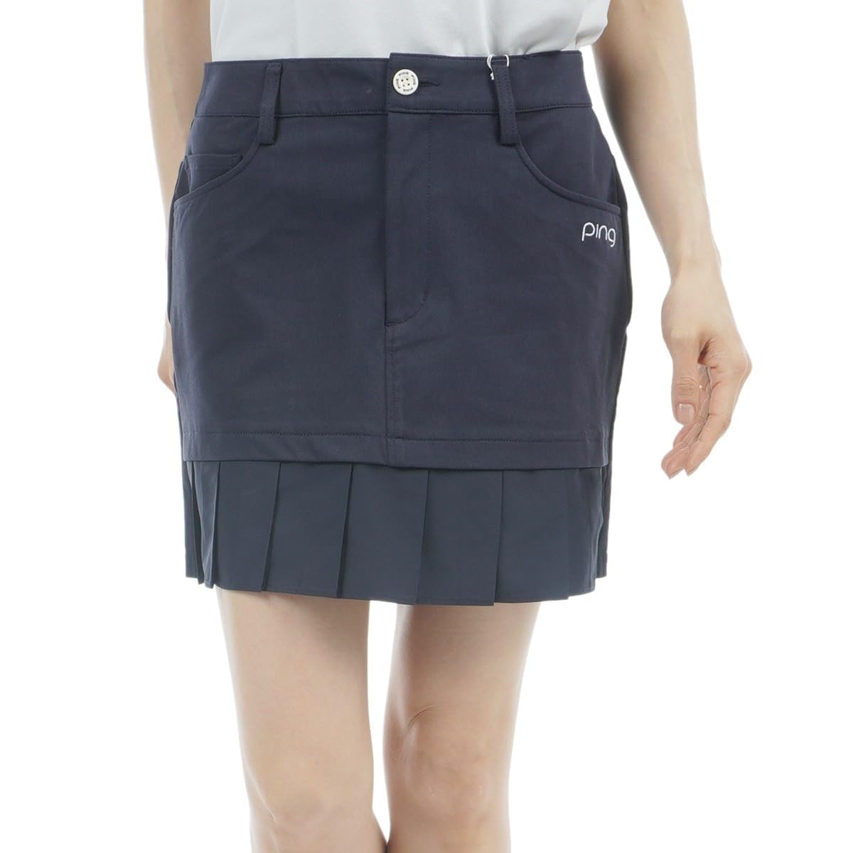 

[Pin Apparel] Women s Pleated Skirt (All-Directional Stretch) Golf 622-5134200 120Navy L