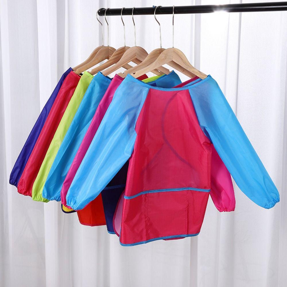 Nylon Painting Apron Long Sleeves With 1 Pockets DIY Painting Aprons Dirty-resistant Waterproof Apron Craft Activity