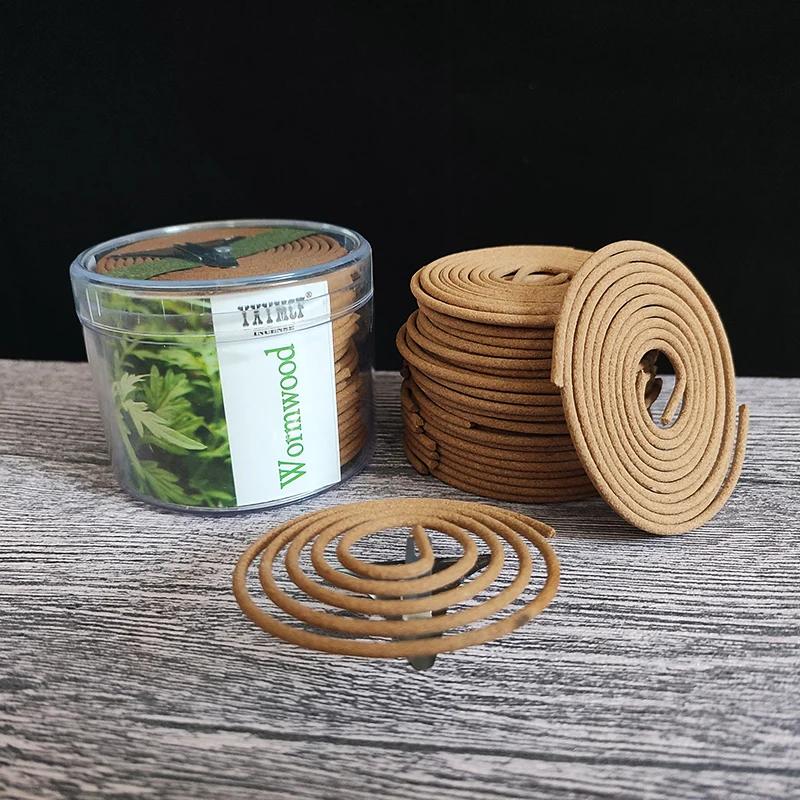 Encens en Spirale Bois de Santal Naturel 48 Plaques/boîte Lavande Jasmin Rose Parfum Aromathérapie Intérieur Brûleur Indien Bouddhiste