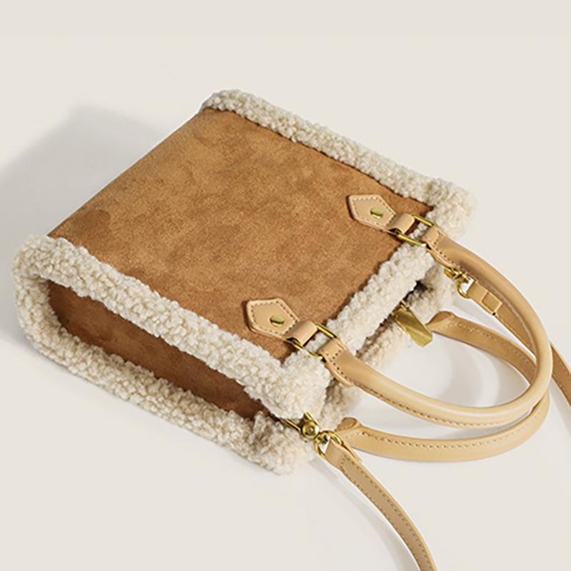 Sac à main en velours d'agneau pour femmes, nouvelle mode Simple, automne et hiver, sac à bandoulière