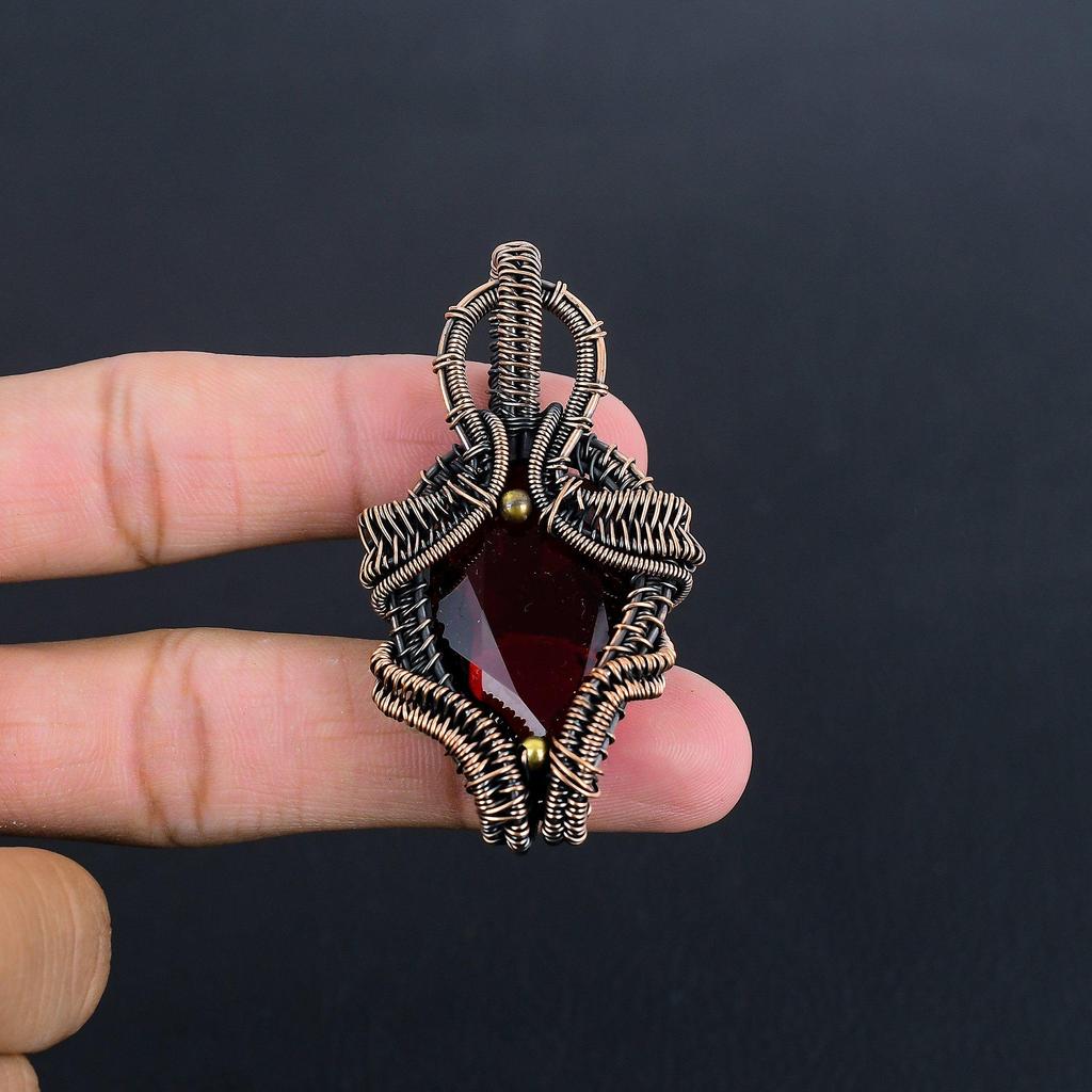 Larimar Pendant Gemstone Jewelry, 999 Copper Wire Wrapped Pendant, Handmade Jewelry Birthstone Pendant, Gift For Him