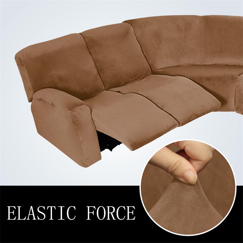 5 Seater Recliner Sofa Covers Stretch L Shape Sectional Sofa Slipcovers For Living Room Thicken Velvet Armchair Couch Covers