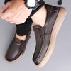 Fashion Classic Genuine Leather Men's Casual Shoes Stylish Travel Loafers Formal Business Shoes Comfy Lightweight Flat Driving Footwear