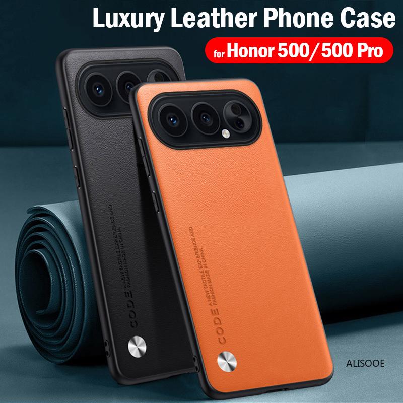 Leather Funda for Honor 500 / 500 Pro Case Cover Fashion Fiber Texture PU-Leather Protection Shockproof Back Capa