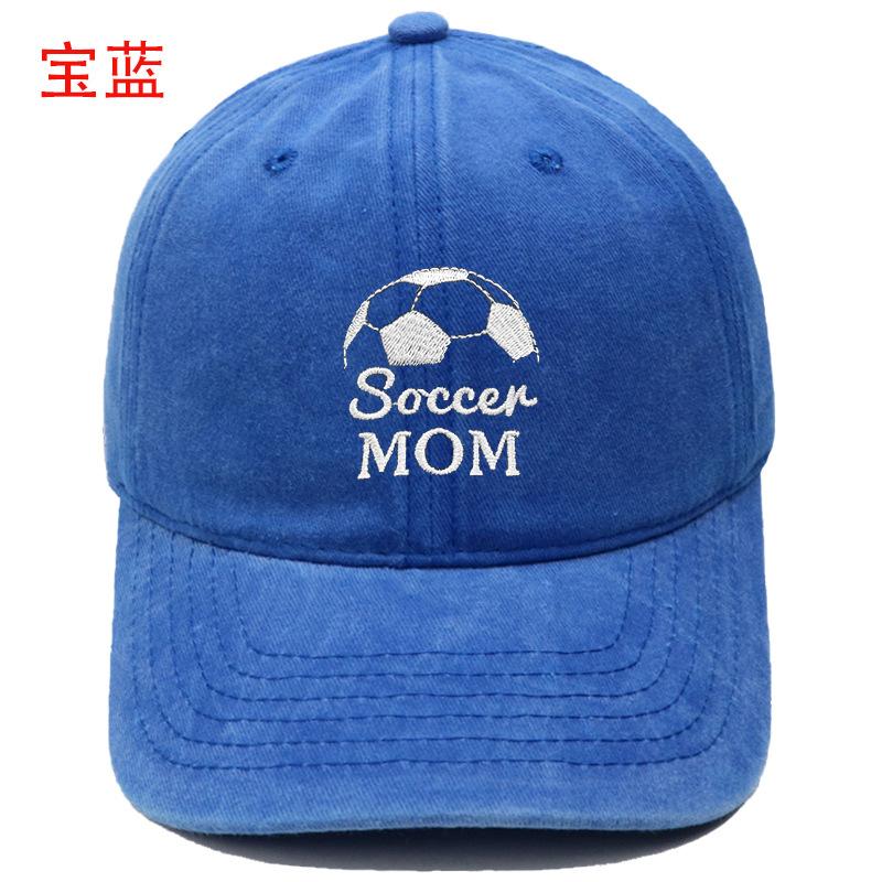 New Soccen MOM football embroidery washed baseball cap men's and women's leisure outdoor sports sun hat