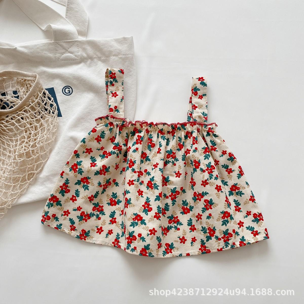 Toddler Girl Cotton Camisole And Shorts Set 1-3 Years Summer Cute Two Piece Outfit 80