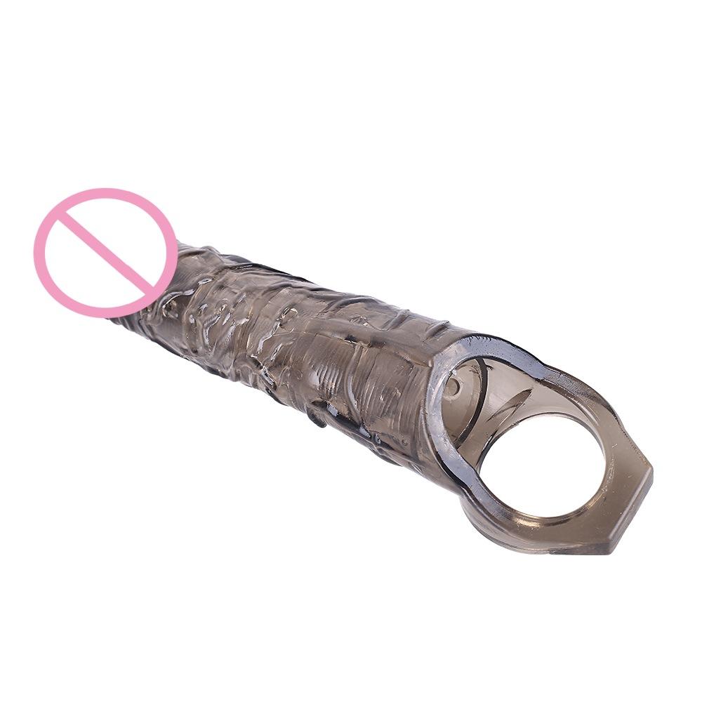 Simulation Penis Sets No. plus-Sized Barbed Exotic Condom Sex Toys Vibrating Penis Silicone Crystal Cover