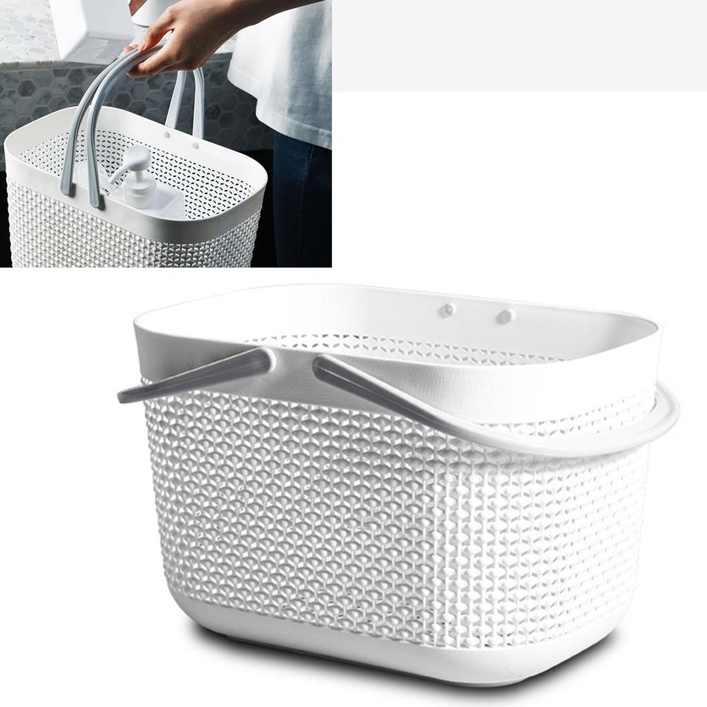 Bath Storage Basket Stylish Concise Style Lightweight Large Capacity Strong Load Bearing Draining Portable Shower Basket