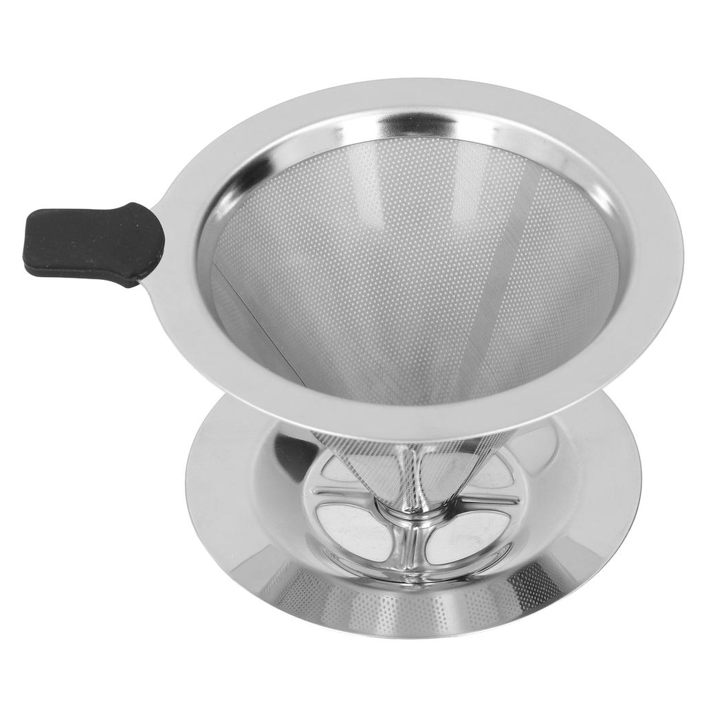 Cheap Drip Coffee Filter Double Mesh Paperless Stainless Steel Cone