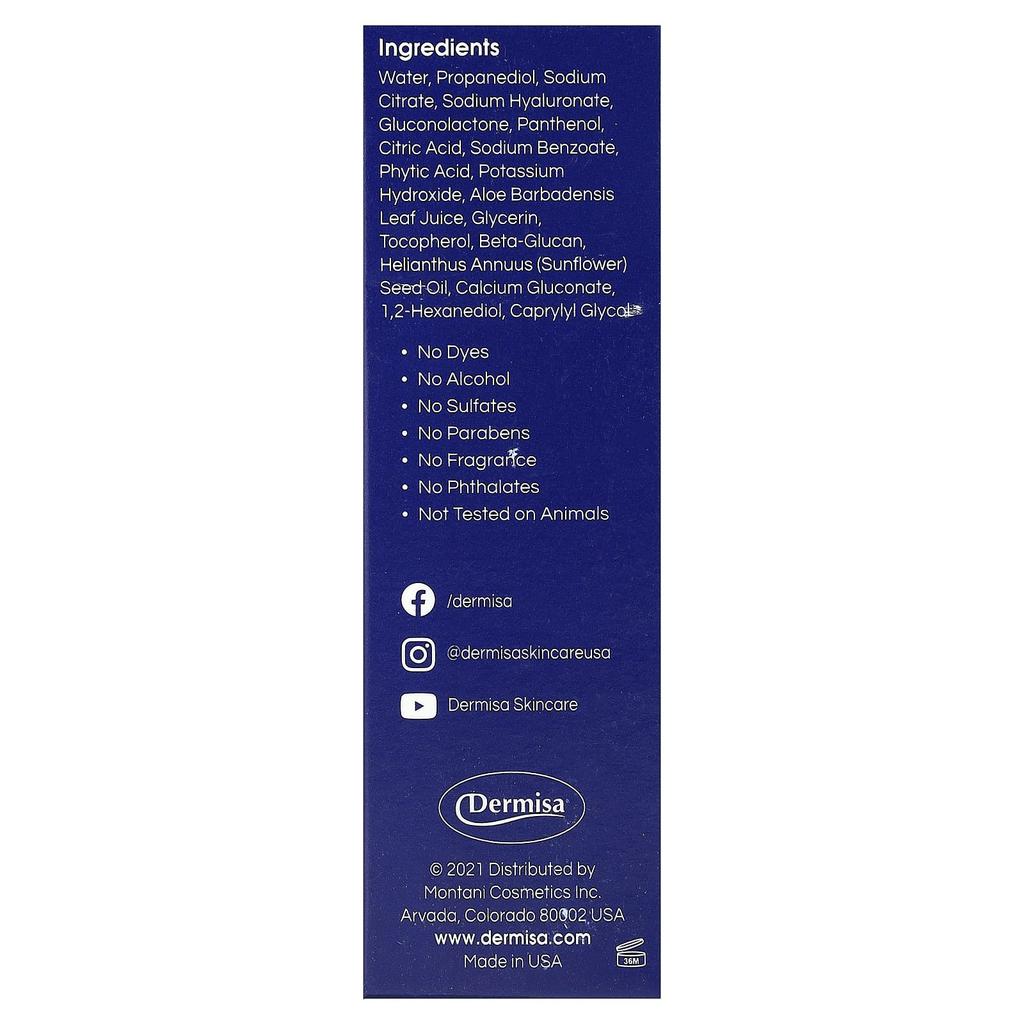 Dermisa, Hyaluronic Acid Serum, 30ml (1 fl oz)