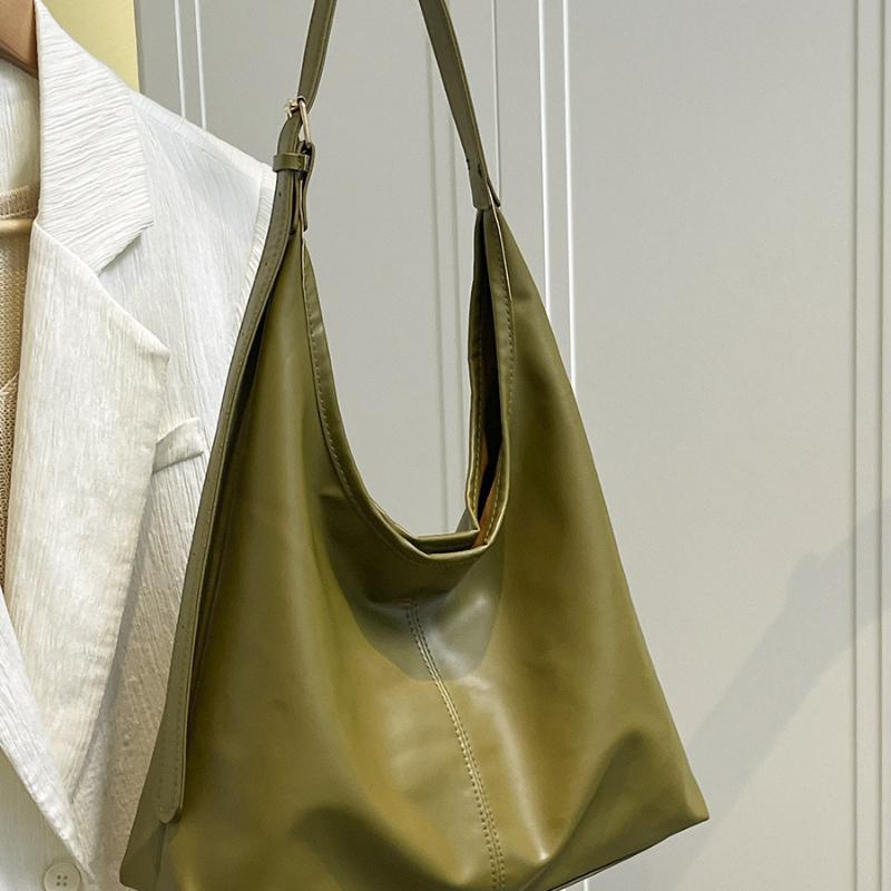 Tragetasche Damen Modisch Einfach Schultertaschen Große Kapazität PU Pendler-Tragetasche Hochwertig Retro Achseltaschen