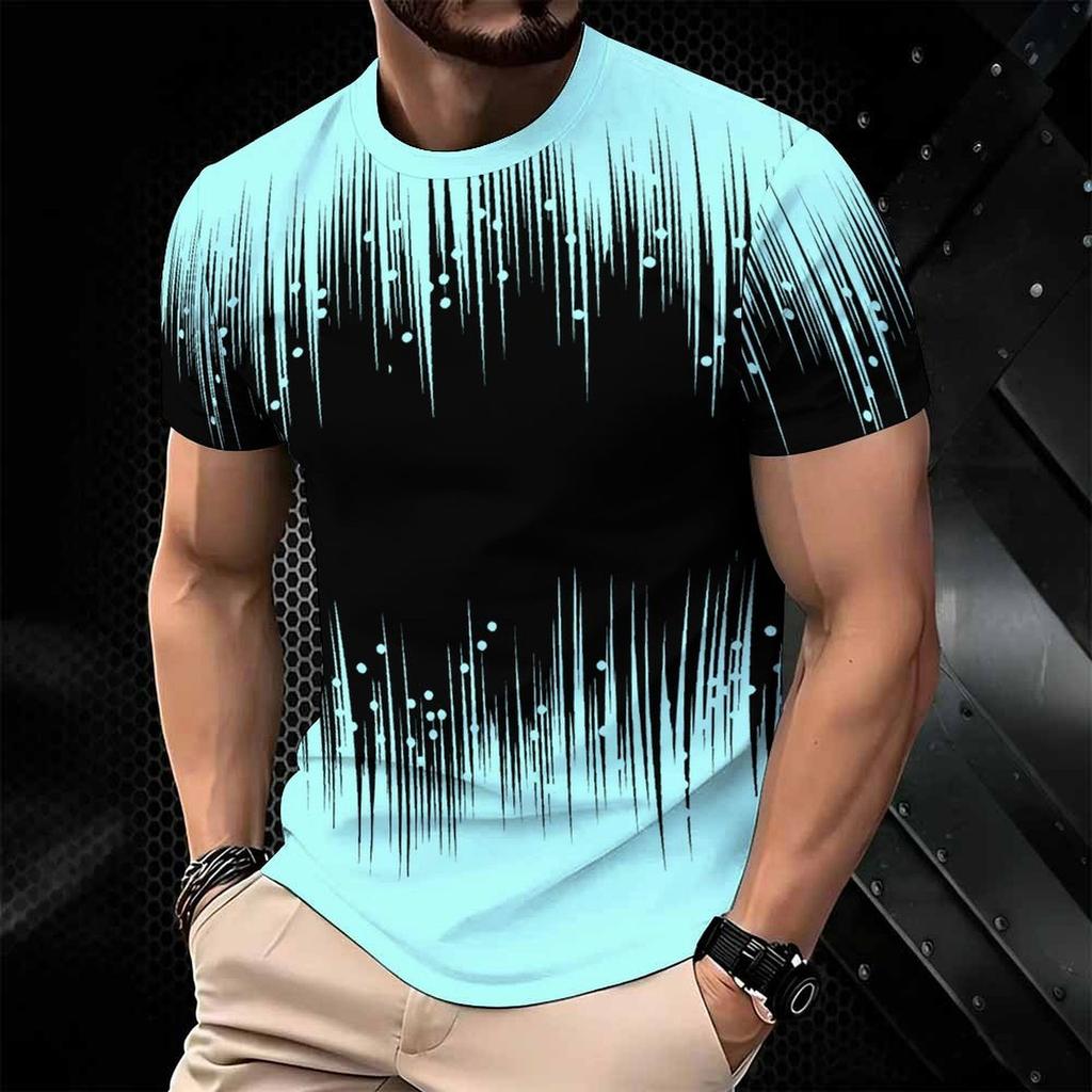 Women Short Sleeve Crew Neck T Shirt Dark Blue Light Blue Abstract Flame Swirl Print Top