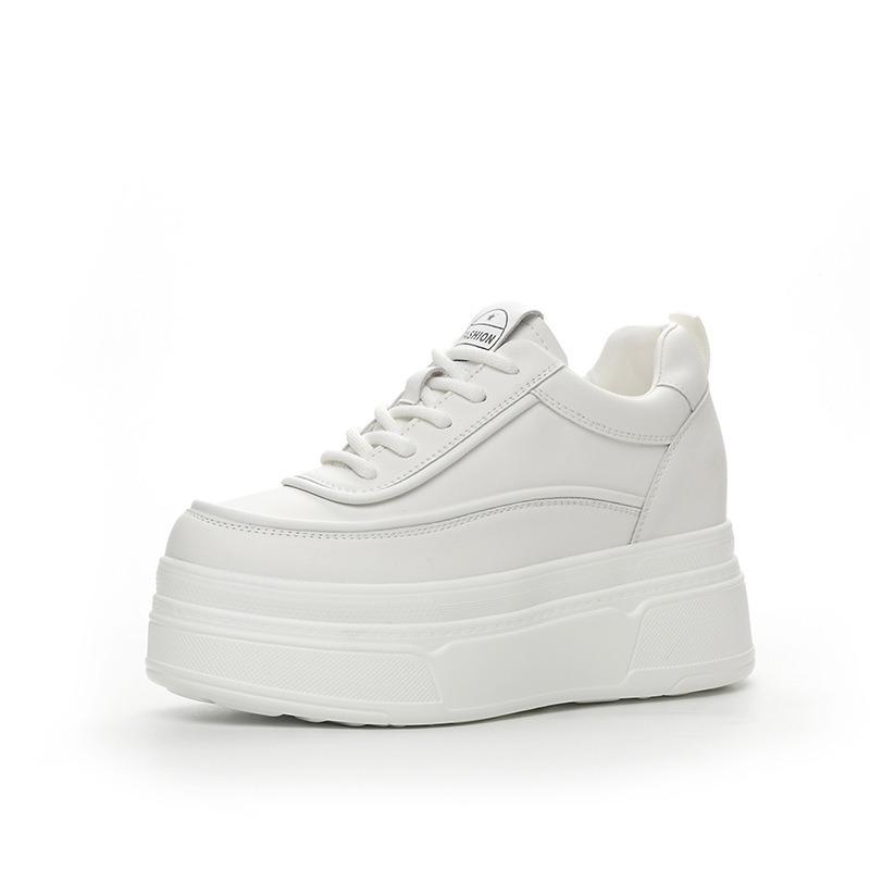 Autumn and winter women's shoes new casual shoes small slope heel muffin thick sole inner height increase small white shoes single shoes velvet