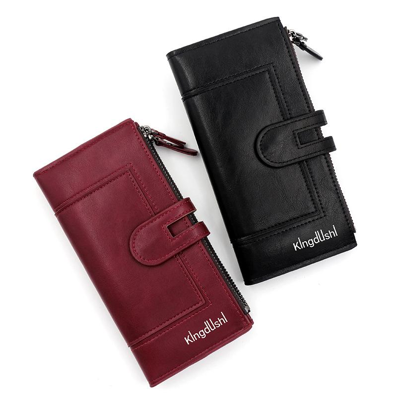 Damen Geldbörsen Langgeldbörse mit großer Kapazität, Kartenhalter aus Leder, Münzfach, Clutch